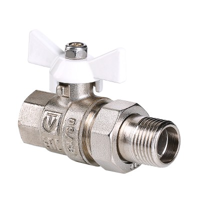 Кран-американка 3/4' вн.р./нар.р. бабочка Белая с полусгоном Valtec BASE VT.227.NW.05