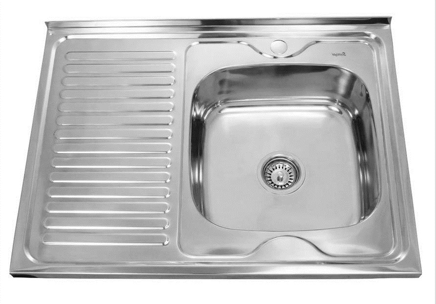 Мойка накладная Китай 8060S-P R 0.4х160 прав. без сифона (20)